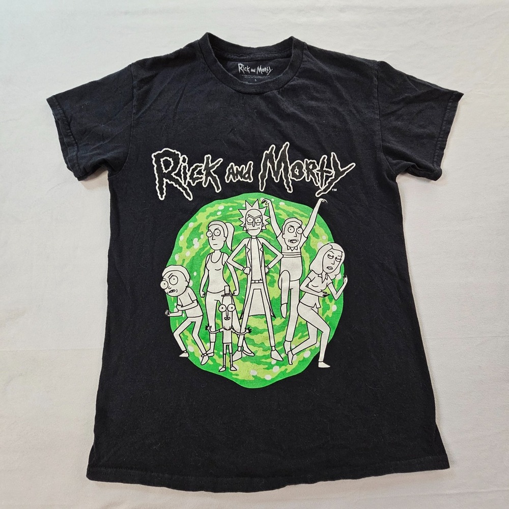 Rick and Morty Black Short Sleeve Cotton T-Shirt Men's S